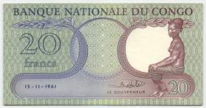 20 Francs 15.11.1961